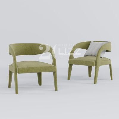 Leisure Modern Style New Design Living Room Furniture Set Green Natural Simple Fabric Sofa Chair