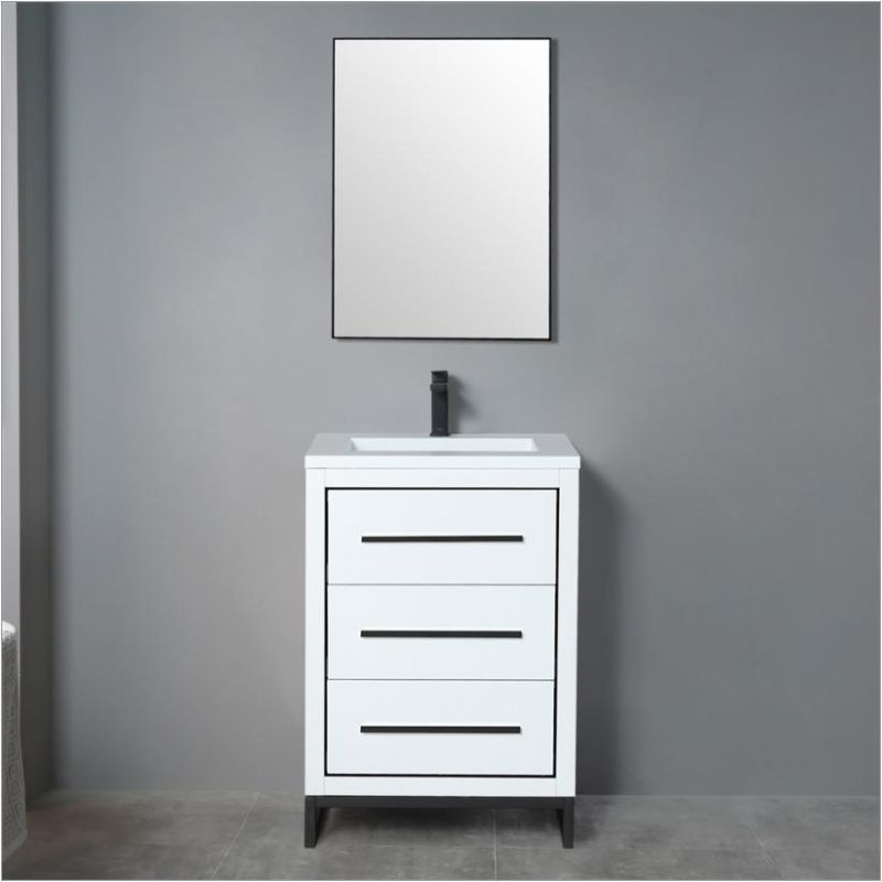 Luxury Wooden Bathroom Vanity Simple with Ceramics Basin