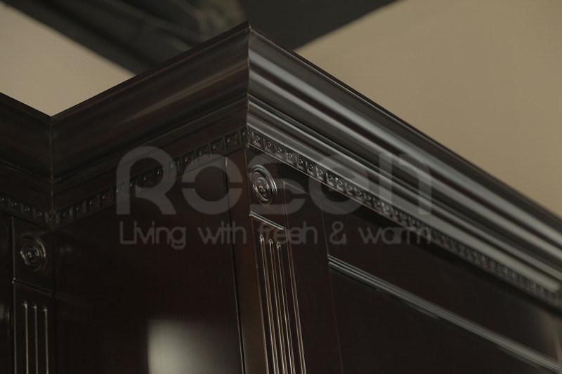 New Design High Quality Black Solid Wood Kitchen Cabinet