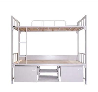 Wholesale Steel Student Dormitory Metal Bunk Bed with Bookcase and Stairs