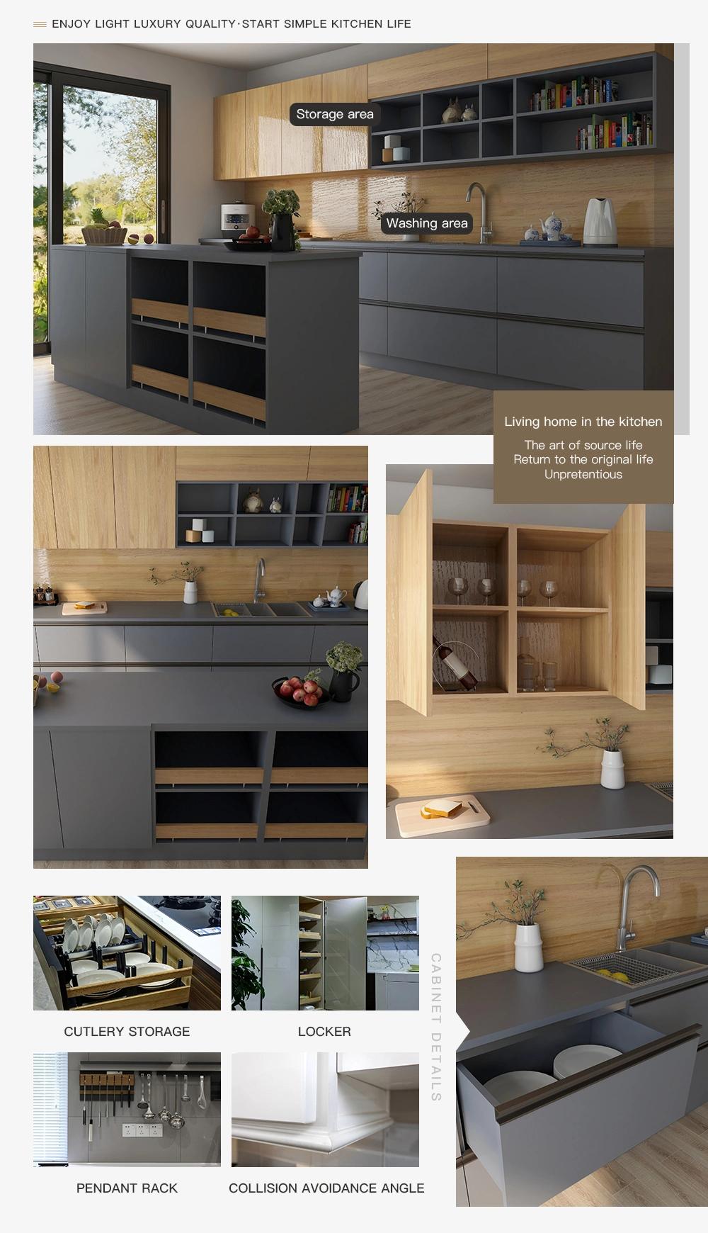 Wooden Melamine Modern Kitchen Cabinets Set Modern Kitchen Cabinet