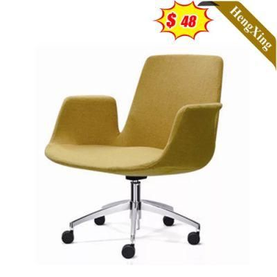 Simple Design Living Room Dining Room Office Furniture Yellow Fabric Swivel Leisure Lounge Chair