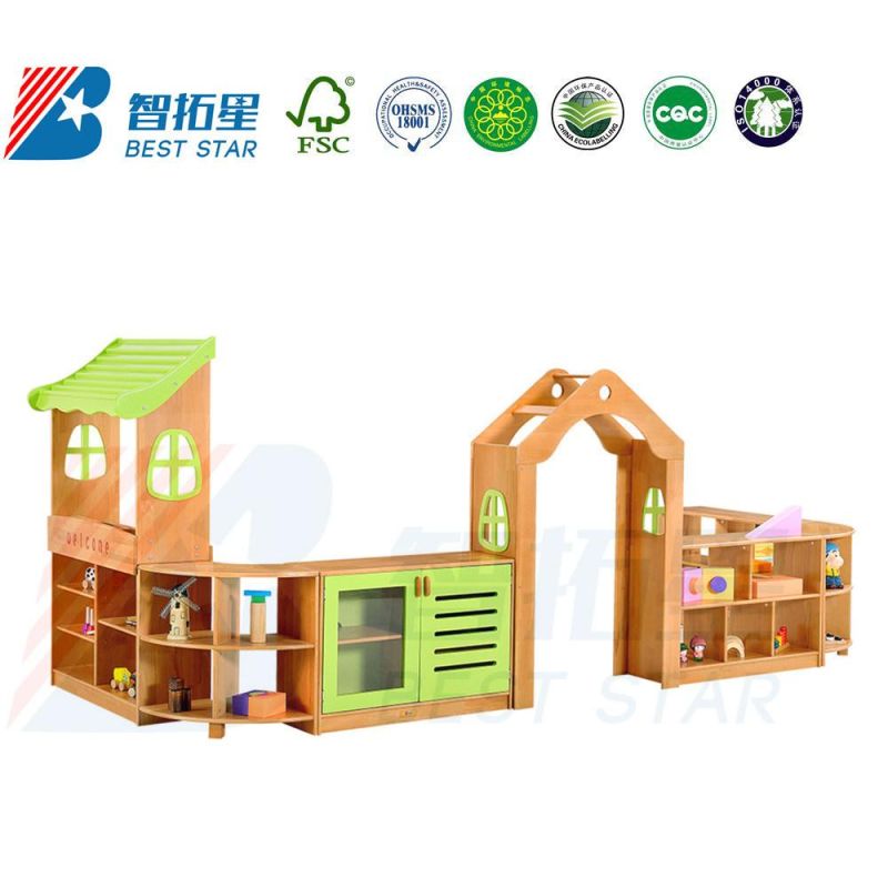 Children Toy Storage Wood Cabinet Furniture, Kids Combination Cabinet Furniture, Preschool Daycare Furniture, Beech Wood Furniture, Baby Home Furniture