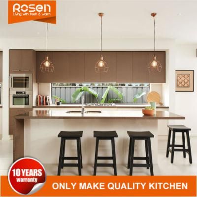 Modern Simple Style Open Layout MDF Wood Veneer Kitchen Cabinet