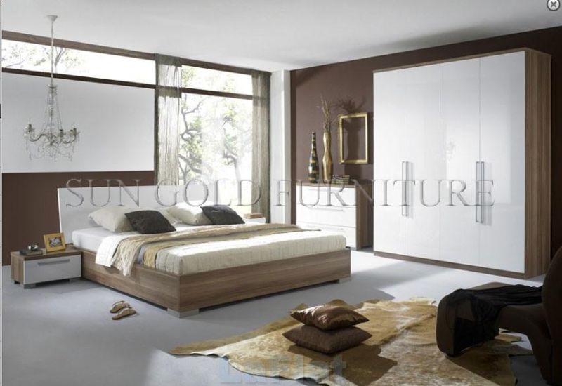 Modern Double Wooden Platform Bed (SZ-BF201)