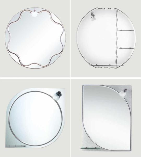 Bathroom Wall Mirror with Light Sliver Glass Decoration