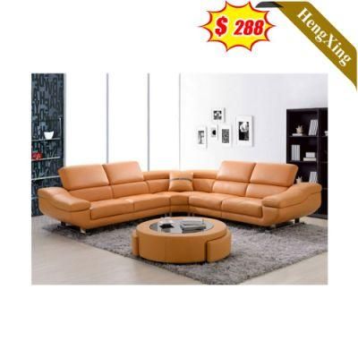 Modern Home Furniture Brown Color PU Leather L Shape Sofa Set Office Living Room Function Sofa