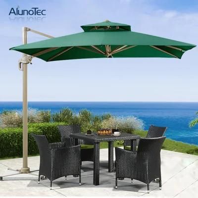 Roman Aluminum Frame Outdoor Marble Base Folding Patio Umbrella