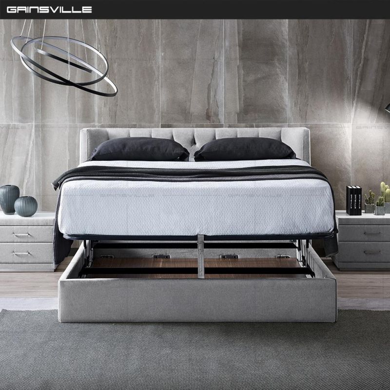 Hot Sale New Home Furniture Bedroom Furniture Wall Bed King Bed Fabric Bed Sofa Bed Double Bed in Italy Style