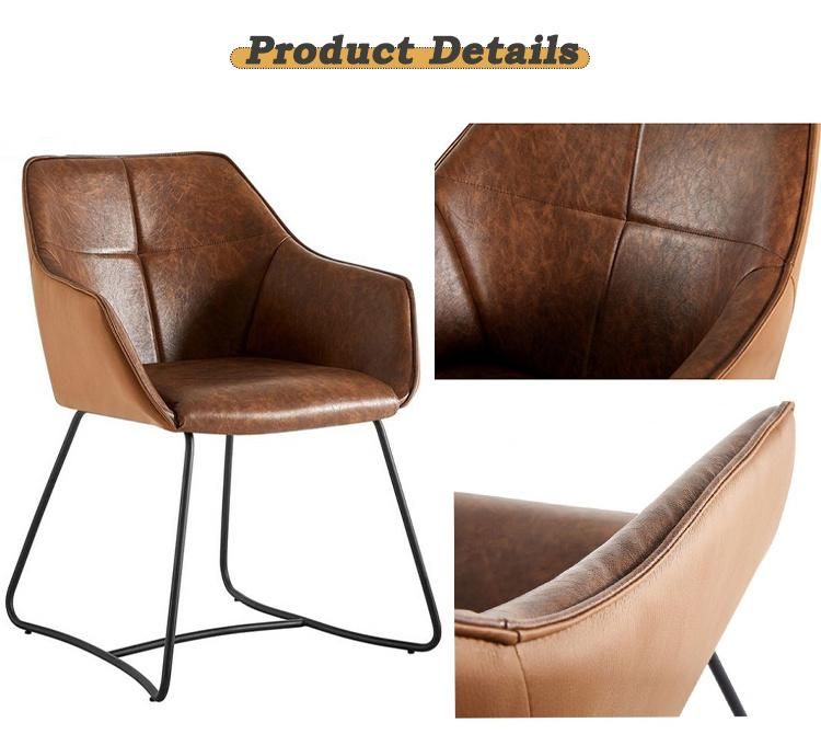 Wholesale Home Restaurant Cafe Bar Furniture Leisure Upholstered PU Leather Dining Chair