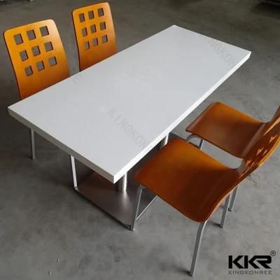 Solid Surface Rectangle Artificial Marble Like Color Dining Table Wholesales