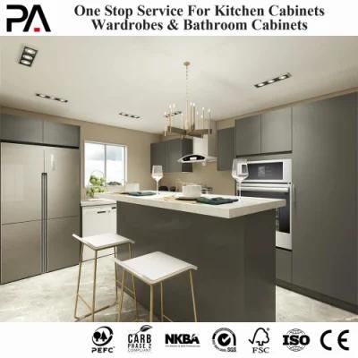PA Good Quality Base Direct From UK Matt Grey Made in China Kitchen Cabinet Modern Lacquer