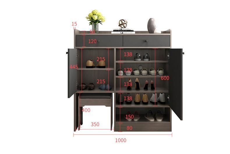 Modern Grey Cabinets Home Living Storage Rack Furniture Set