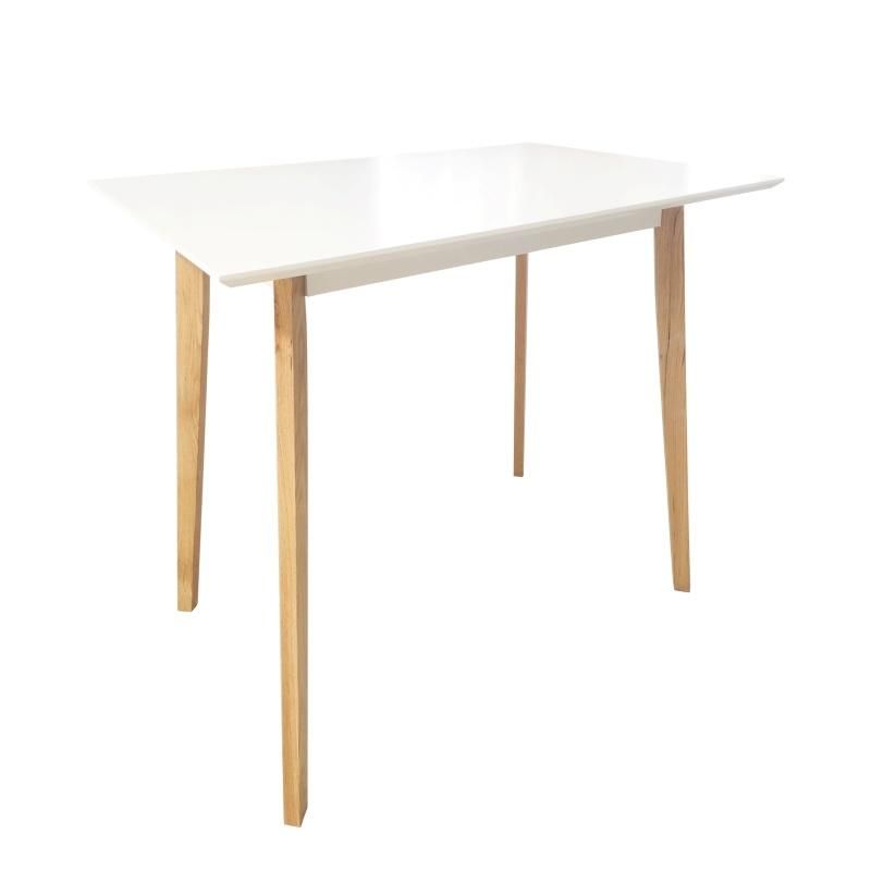 Rectangular White Simple Wooden Luster Dining Table Furniture for Restaurants