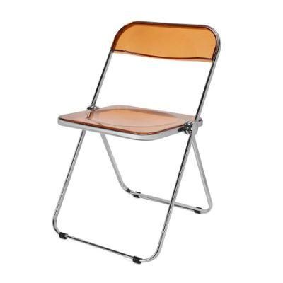 Cheap Double Foldable Hinge Portable Black Full Steel Metal Folding Chair for Event