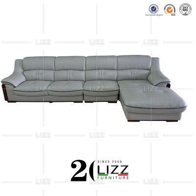 Promotional Modern European L Shape Home Living Room Furniture Leisure Geniue Leather Sofa