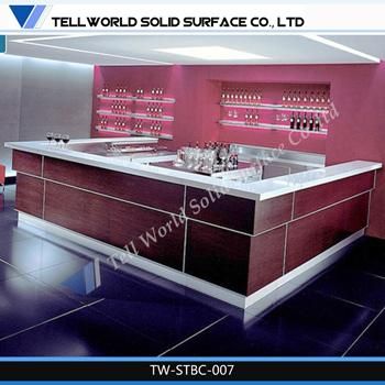 2016 Modern Design Artificial Stone L Shape Juice Bar Counter