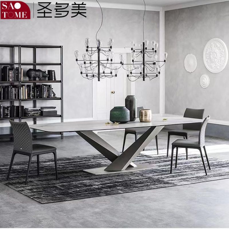 Modern Living Room Dining Room Furniture Carbon Steel Cross Dining Table