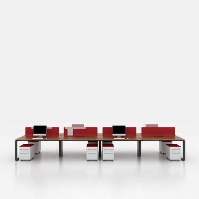 Modern Design Wooden Cabinet Solid Surface 8 Person Partition Workstation Desk