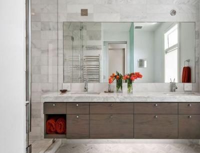 MID-Sized Contemporary Master Bathroom American Undermount Sink Vanity Cabinets