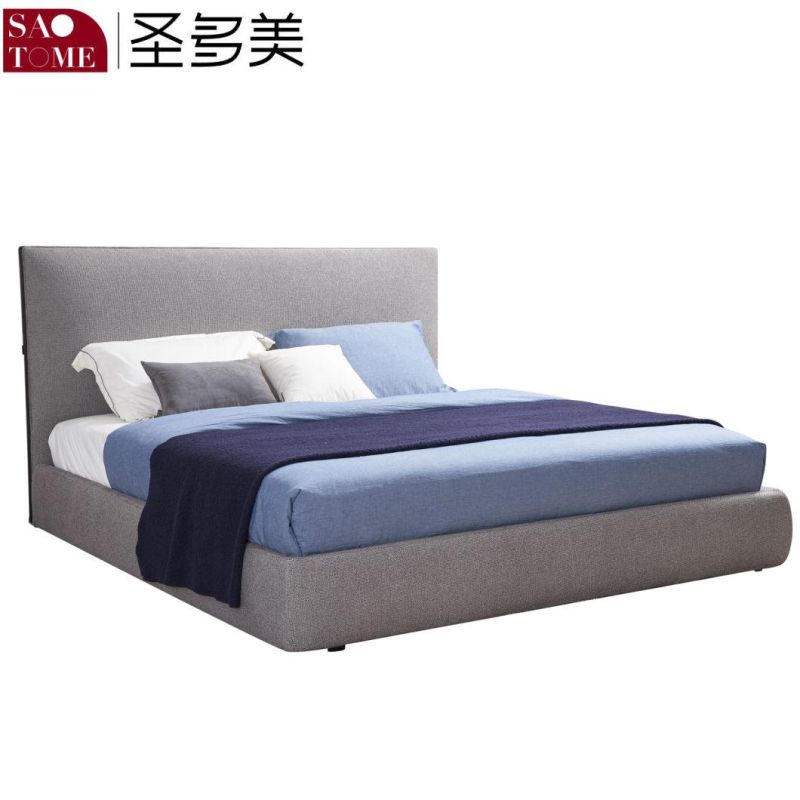 Modern Luxury Wooden Cloth 1.5m Double Flat King Bed
