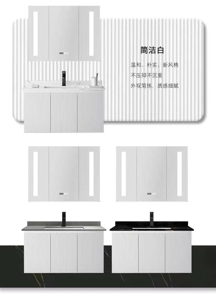 Modern Style Economic Bathroom Cabinet Wall Hung with Mirror Bathroom Vanity for Apartment