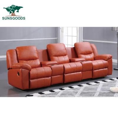 Modern Home Furniture Living Room Leather Manual Leisure Recliner Sofa