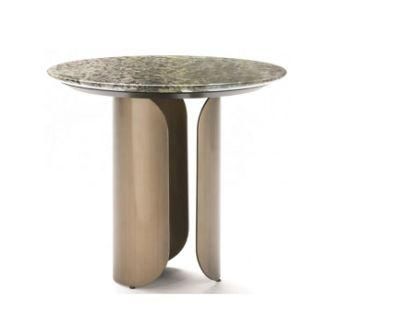 High Quality Modern Luxury Natural Marble Stainless Steel Coffee Table for Home Party Villa Hotel 008s