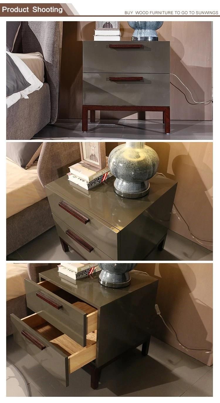 Modern Wooden Home Furniture End Table Bedroom Night Stand with Drawers