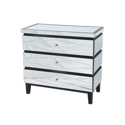Popular Modern 3 Drawer Mirrored Cabinet Mirrored Furniture for Home