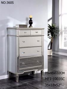 5 Drawer Cabinet Clear Mirrored Furniture
