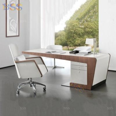 Cool Design Office Desk Wood and Marble Top