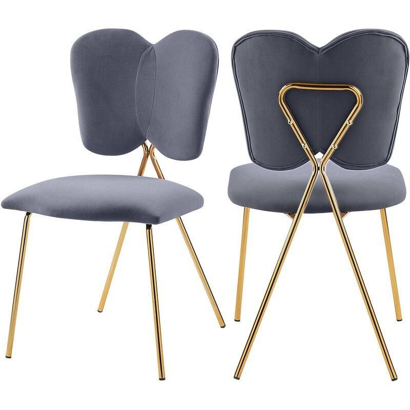 Modern Home Furniture Restaurant Furniture Velvet Golden Metal Dining Chair