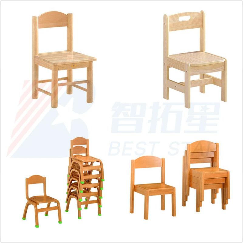 Kindergarten Kids Chair, Nursery School Classroom Table Chair, Preschool Children Baby Chair, Student Stack-Able Wooden Stack Chair
