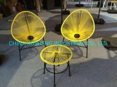 Rattan Furniture 3PCS Modern Table and Chair Set