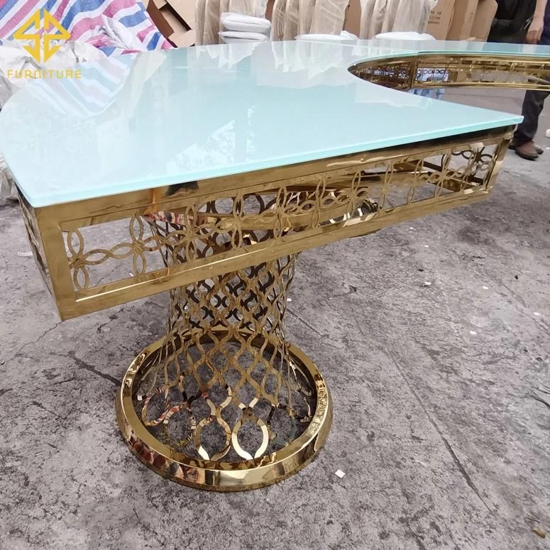 Event Rental Gold Stainless Steel Mfd Top Party Used Round Banquet Tables for Sale