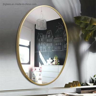 Bathroom Vanity Golden Metal Oval Shape Mirror