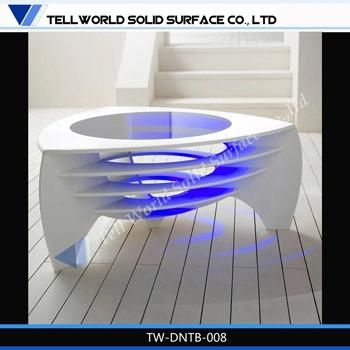 Acrylic Solid Surface Art Lighting 1000mm Coffee Table for Sale