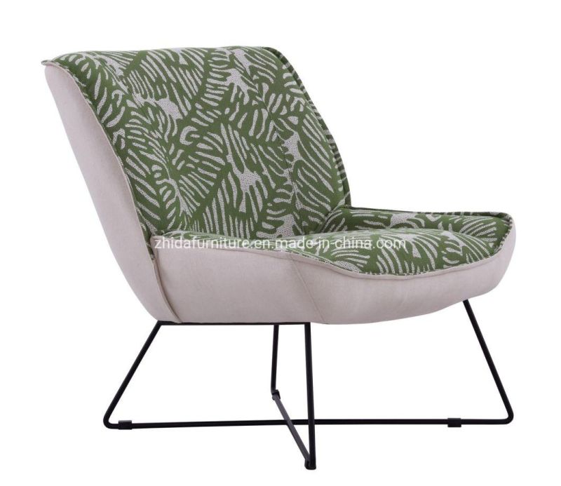 Metal Base Living Room Chair Wooden Chair Fabric Hotel Chair