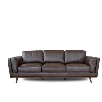 Genuine Leather Sofa Modern Design Office Home Furniture Beige Color Sofa