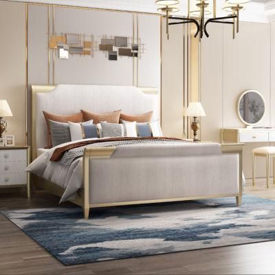 Wholesales Modern Wood Bed Frame Storage Upholstered Luxury King Size Bedroom Furniture