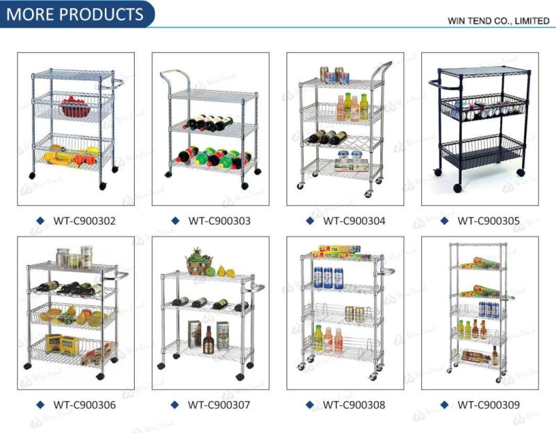 Hot Selling Chrome 3 Tiers Serving Food Trolley for Hotel Kitchen