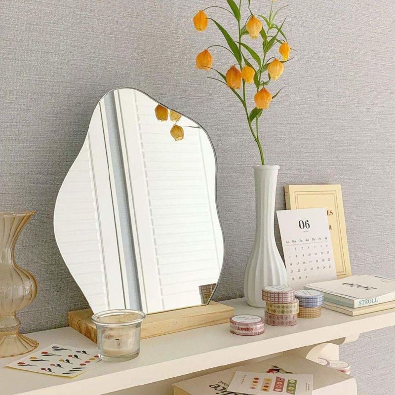 Eco Friendly Unique Decoration Clear Bathroom Accessory New Design Beveled Mirror Manufacture