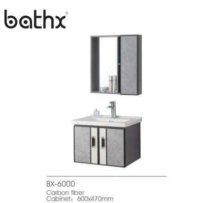 Waterproof Bathroom Vanity with Mirror Carbon Fiber Cabinet Modern Household Furniture