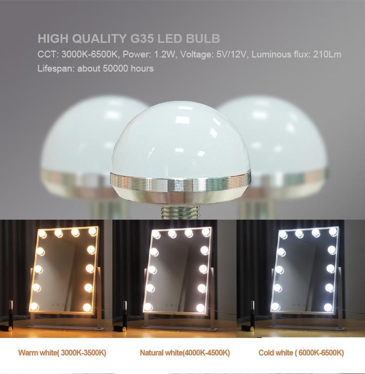 Home Decor LED Mirror Dimmable Brightness Hollywood Mirror for Dressing