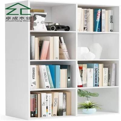 White MDF 6 Adjustable Partition Bookshelf Whitout Door