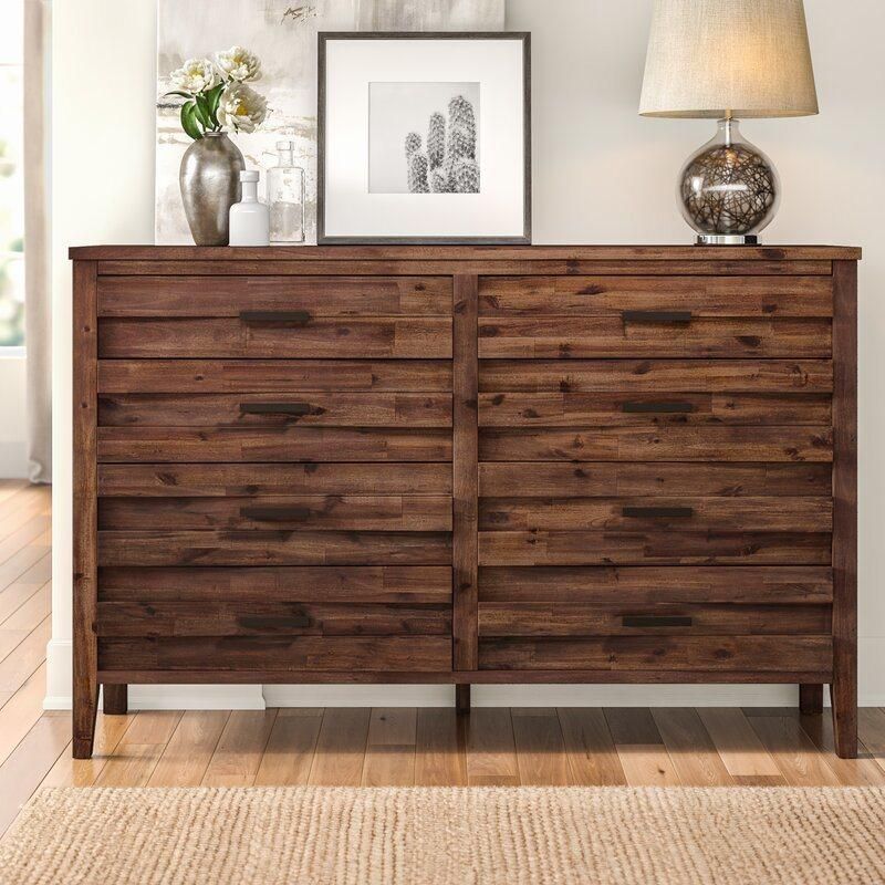 Classic Furniture Coffee Table Wooden Cabinet Walnut 8 Drawer Double Dresser Sideboard for Bedroom