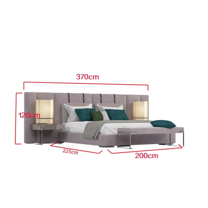 Latest Design Hot Sale Bedroom Furniture Luxury Home Hotel Fabric King Size Bed