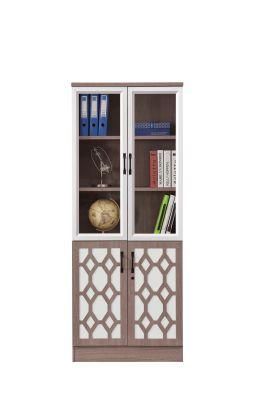 Hot Sale Modern Design MDF Luxury Wooden 2 Doors Bookshelf Office File Cabinet