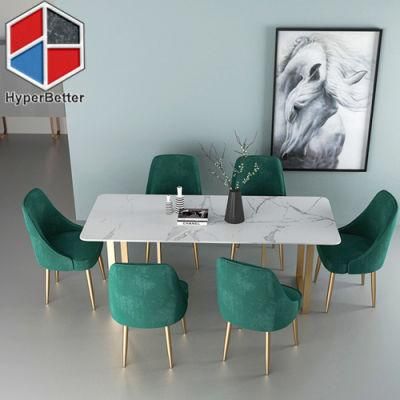 Calacatta Marble Dining Table Set Rectangle 70X180cm